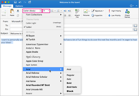 changing default spacing in outlook for mac